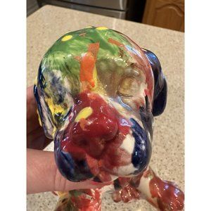 Hobbyist Hand Painted Ceramic Puppy Dog/Colorful and Cute